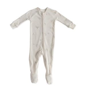 Pehr Baby Girl zip up footed outfit - stork print (3-6m)